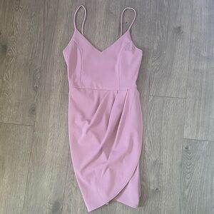 Lulu's Blush Pink Mini Dress with Spaghetti Straps